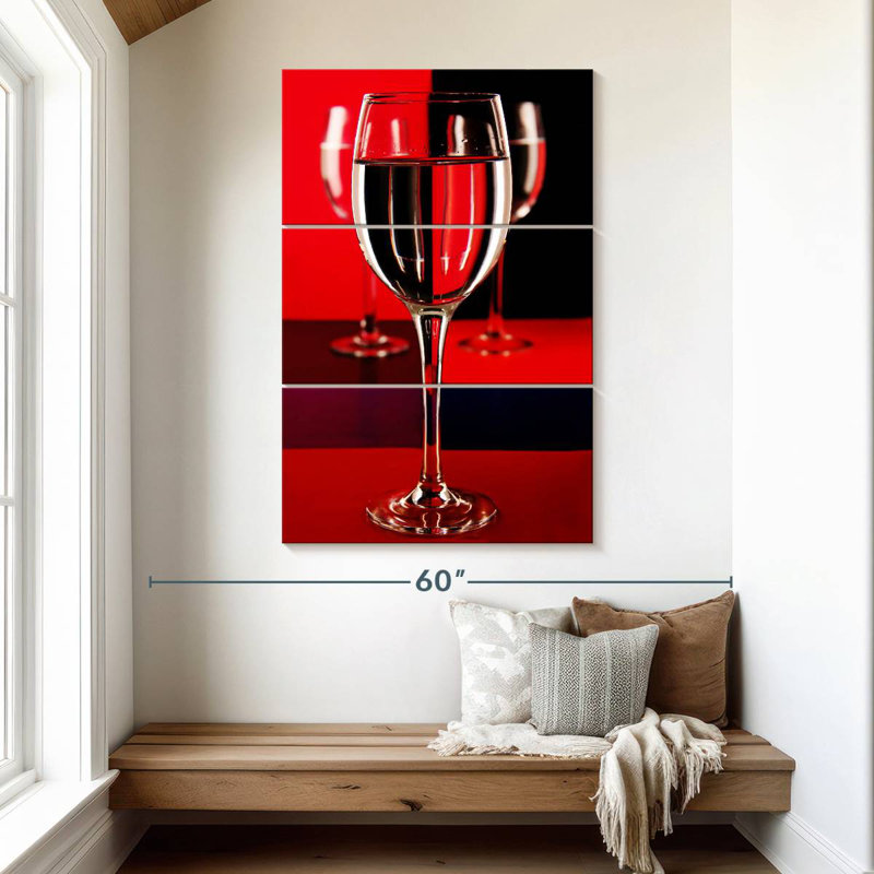 Yarlin Abstract Wine Glasses, 50" H x 32" W