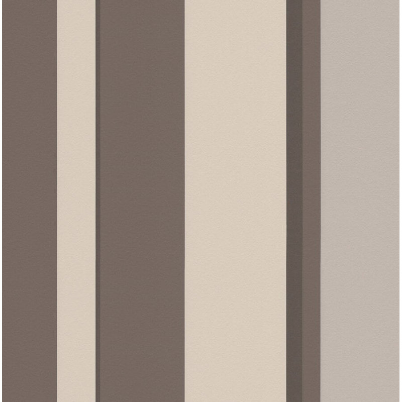 Rouleau de papier peint à rayures l 33 pi x l 21 po Friley, Brun/beige