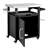 K&K 39.5" Outdoor Grill Cart with Storage Cabinet, Outdoor Bar Cart Pizza Oven Table with Wheels, Stainless Steel Top, Outdoor Kitchen Island with Spice & Paper Rack for BBQ, Waterproof Cover Included