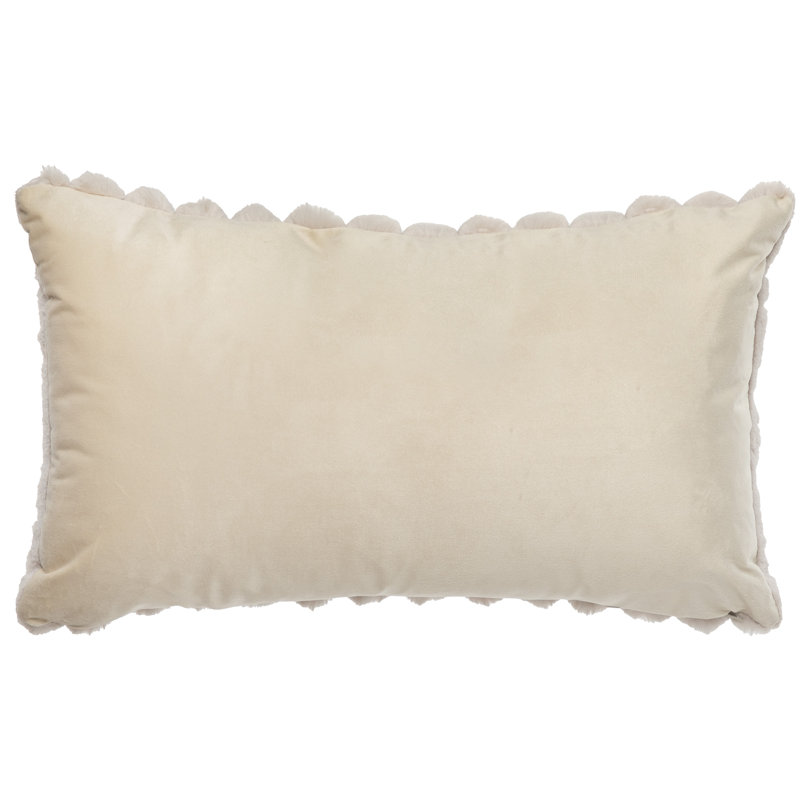 Coussin en fausse fourrure réversible Raya (ensemble de 2), Beige