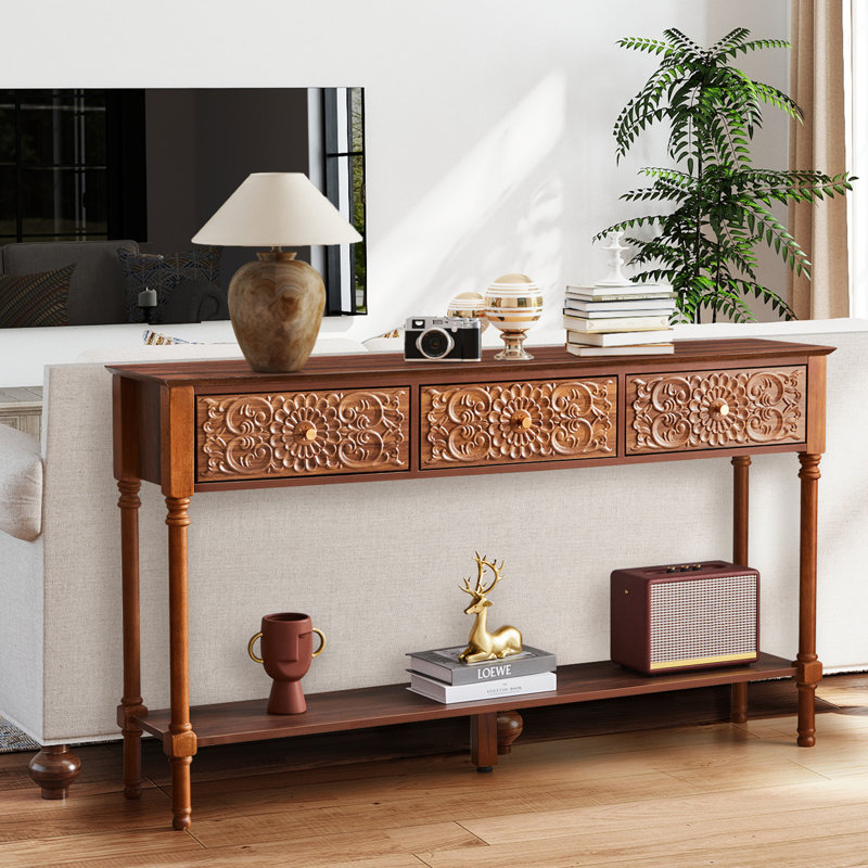 55.11'' Farmhouse Console Table, Walnut