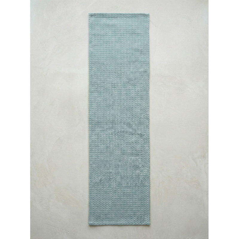 Turquoise Herringbone Bay Indoor Outdoor Table Runner 14x72