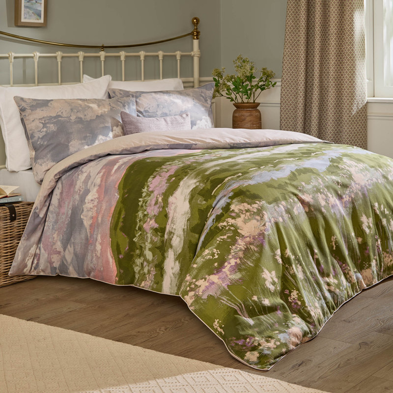 Foinaven Cotton Abstract Duvet Cover Set with Pillowcases, King Duvet Cover + 2 Standard Pillowcases