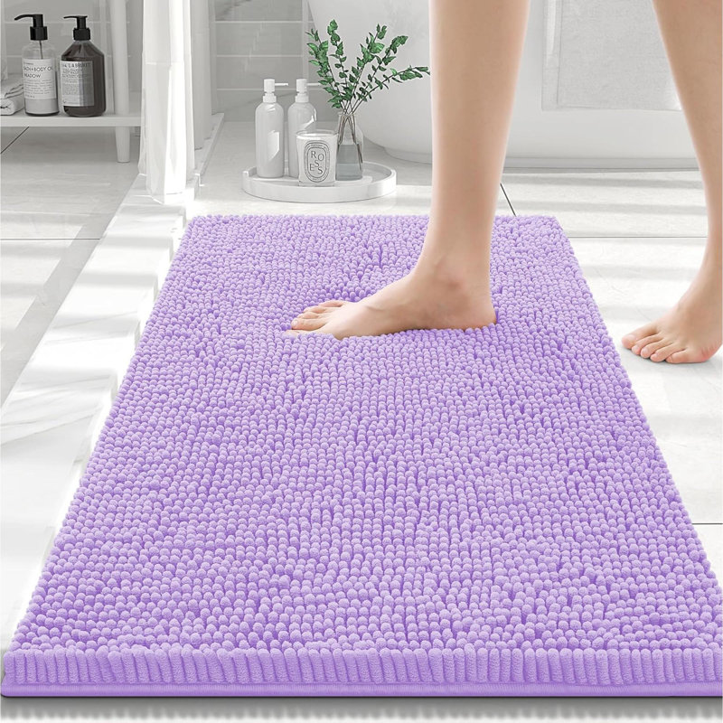 Raazia Non-Slip Bath Rug, Purple