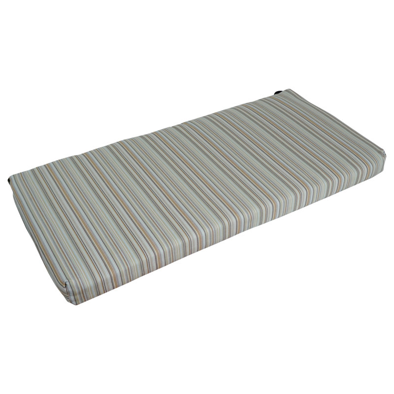 42-Inch Woven Olefin Outdoor Loveseat Cushion, Green;Blue;Beige;Multi-Colored Striped