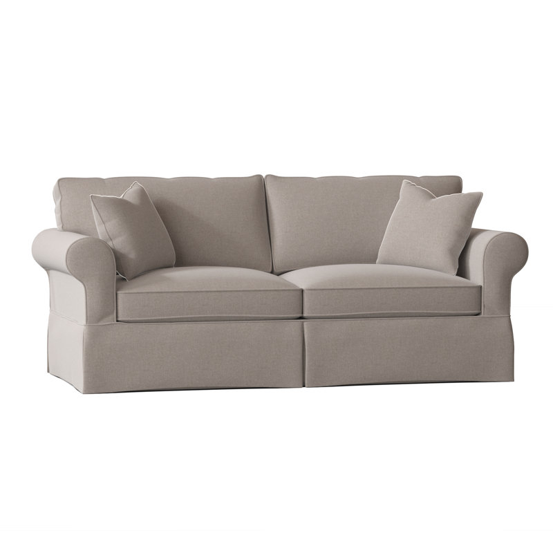 Lit-couchette à accoudoirs arrondis avec coussins réversibles de 84 po Kingsbridge, Ciment Crafty, Ardoise Macarena