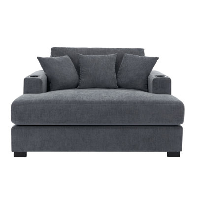 55" Oversized Chaise Lounger Modern Style Sofa Couch