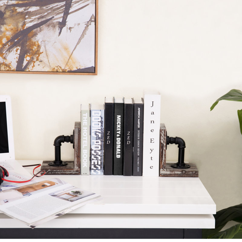 Serre-livres décoratifs en bois industriel, Chalumeau