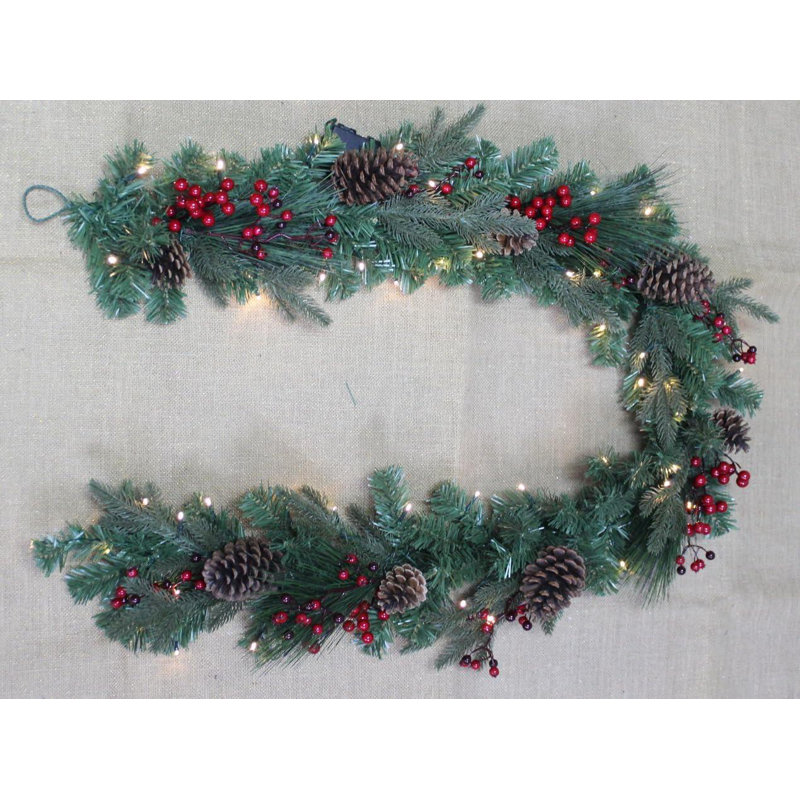 200cm Lighted Faux Garland with Lights