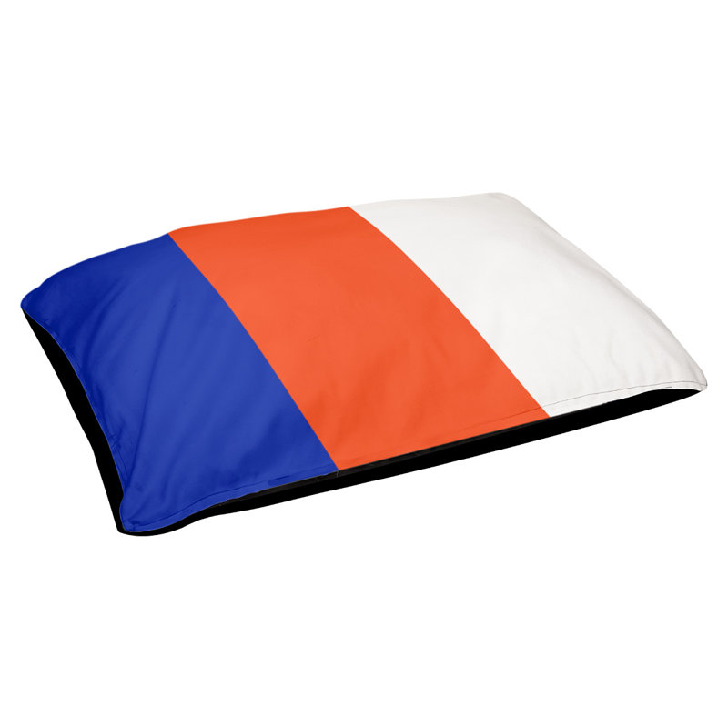 Coussin Atlanta, Petit (l 28 po x P 18 po x H 6 po), Blue/Orange/White