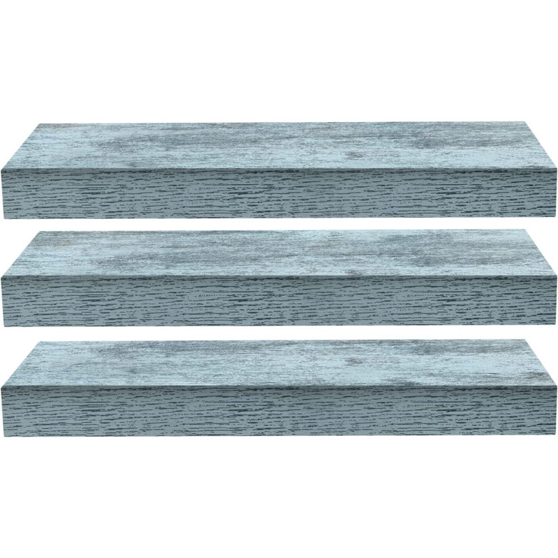 Ancasta 3 Piece Floating Shelf, Blue