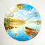 "Lake Scene", horloge murale en verre-1649730882