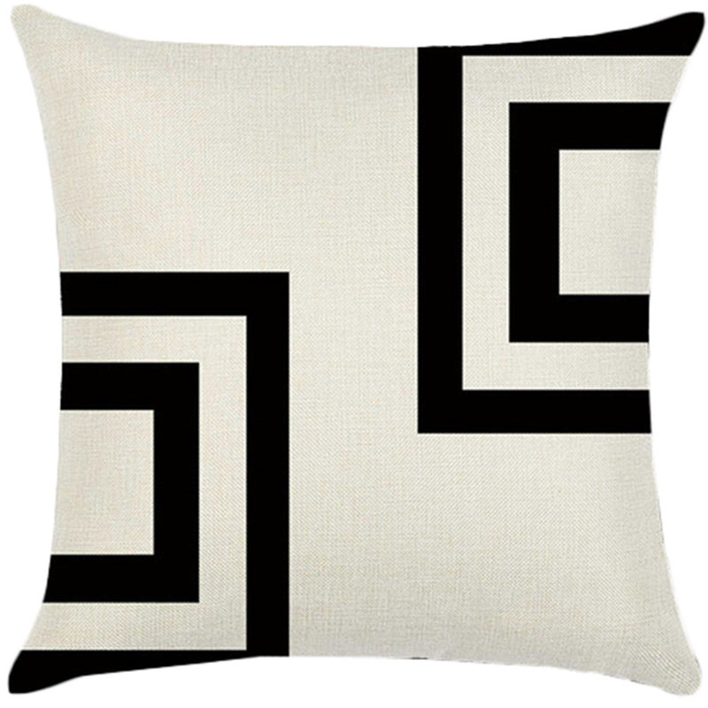 (With Or Without Inserts) Set of 2 Square Geometric Pattern Pillows, Polyester/Polyfill