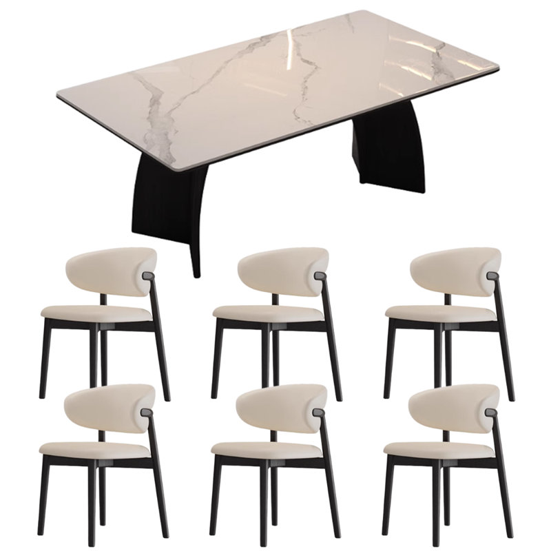 Ensemble de table de salle à manger Beautiful Atmosphere Rock, H 29,52 po x L 70,86 po x l 31,49 po