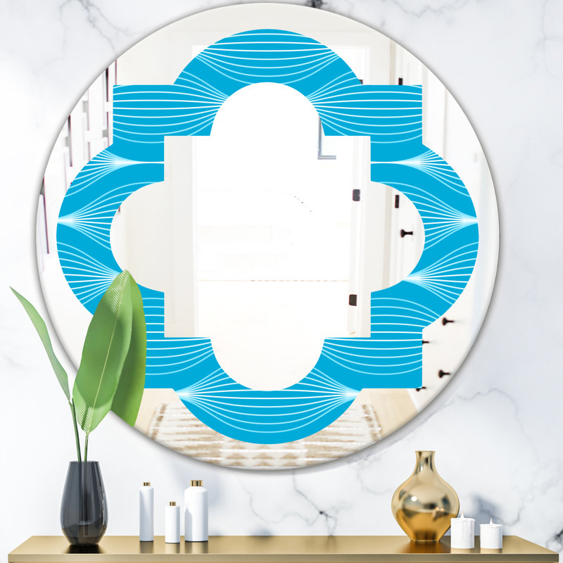 Miroir mural à motif de vagues quadrilobe bord de mer, 31,5 po x 31,5 po