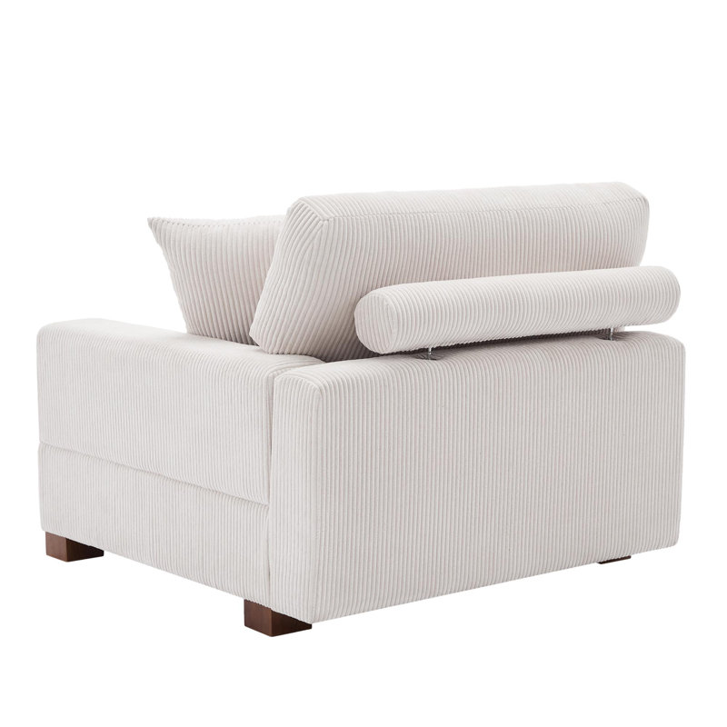 Milbrey 104.1Cm Wide Armchair, Beige Corduroy