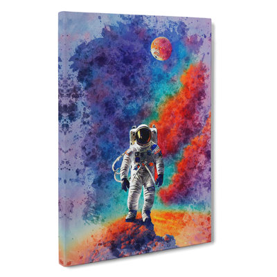 Astronaut In Watercolour No.1 - Wrapped Canvas