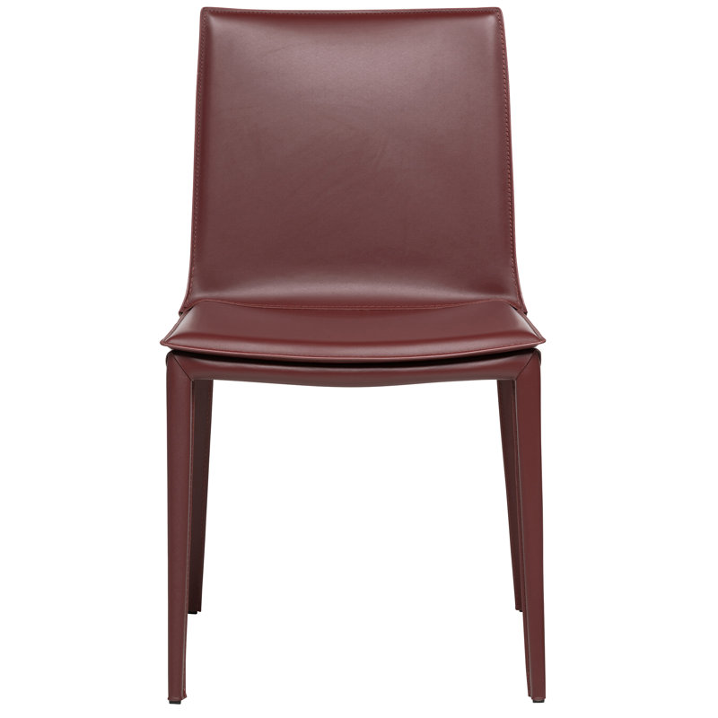 Kanaya Leather Dining Chair, Wine Red