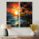 Palmiers Sunrise I - grands palmiers et palmiers, reproduction d'art sur toile