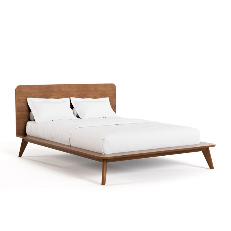 Lit plateforme Nevio Mid-Century, Complet/Double