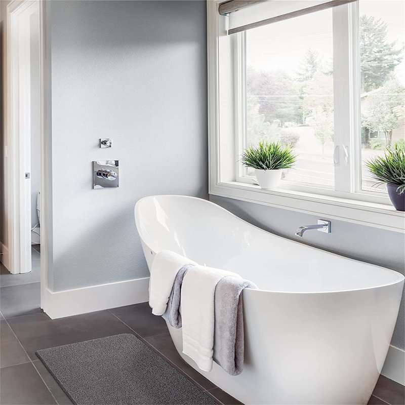 Bilke Plastic / Acrylic Non-Slip Shower Mat, Grey