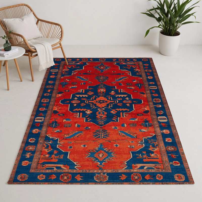 Tapis rouge intérieur et extérieur Tabriz, Rectangulaire 3 pi x 5 pi