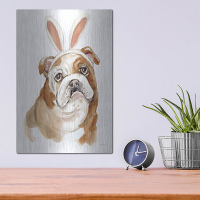 "Pâques bouledogue" par Katrina Pete, art mural en métal