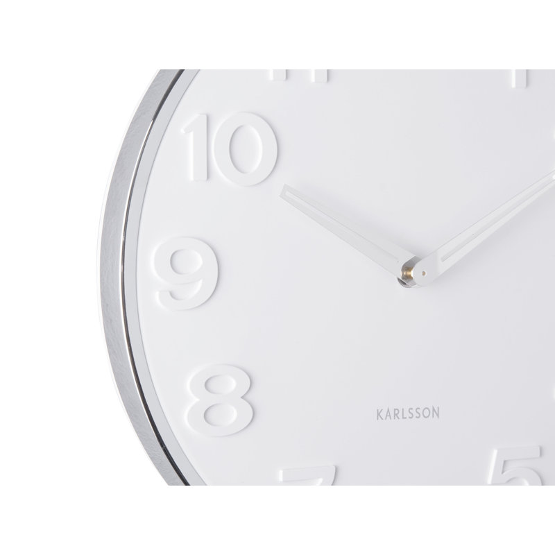 Metal Wall Clock, White
