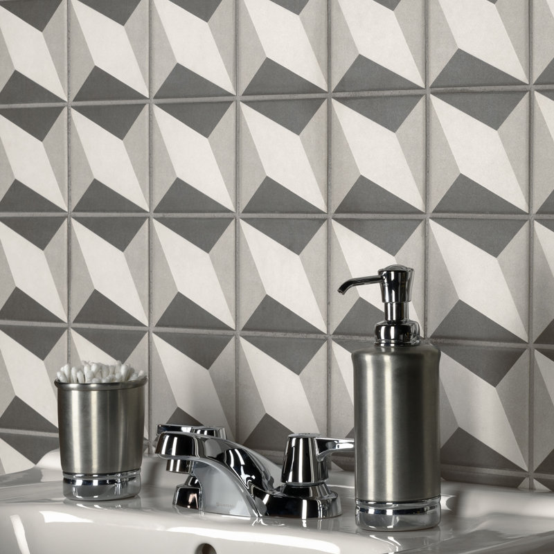 Twenties 4" x 4" Ceramic Patterned Wall & Floor Tile