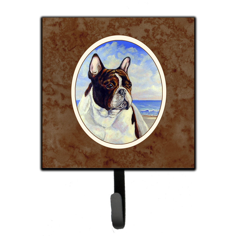 Organisateur de clés murales avec crochets clés french bouledogue Pelin, Bleu / ivoire / beige, Bouledogue français