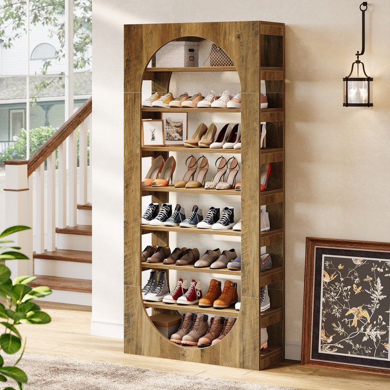 70,87 po, étagère à chaussures arquée à 8 niveaux pour 30 à 35 paires