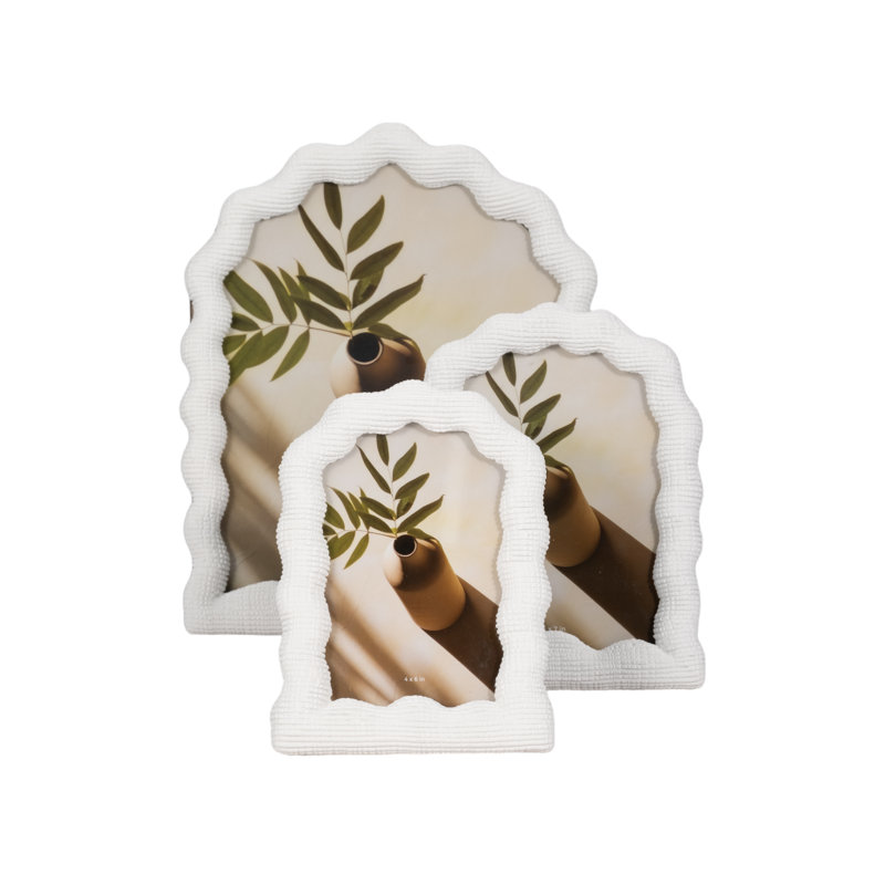 Sagebrook Home 4X6 Wavy Arch Photo Frame, White, 4" x 6"