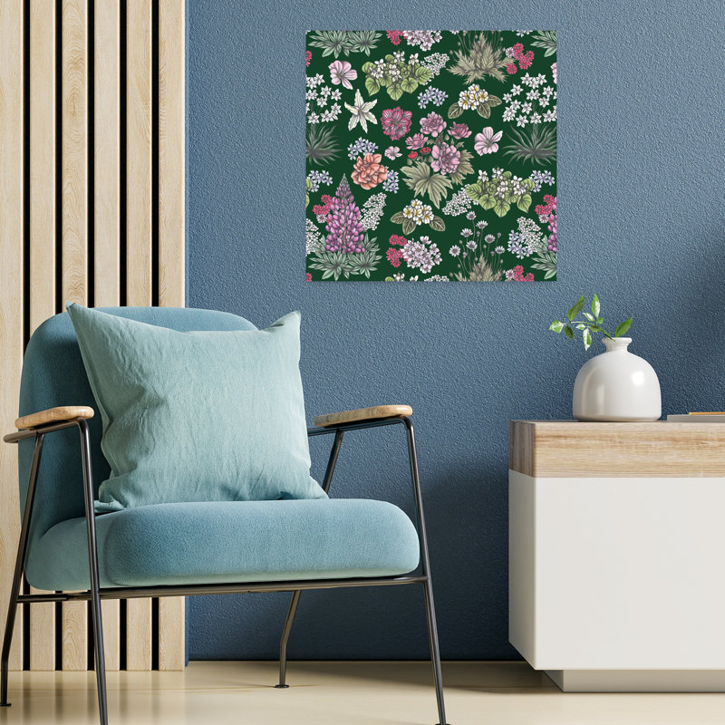 Art contemporain Art floral printanier, H 18 po x l 18 po