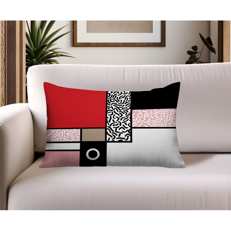 Coussin lombaire réversible intérieur / extérieur Plexa, Rectangle H 18 po x l 25 po, Red