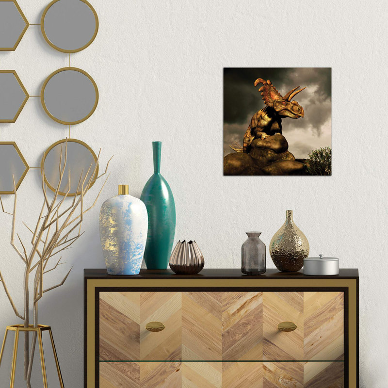Albertaceratops Surveys The Land - Wrapped Canvas Print, 66.04 cm H x 66.04 cm W x 1.91 cm D
