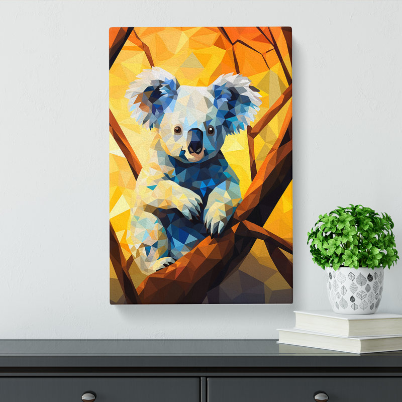Koala Bear Constructivism Art - Wrapped Canvas, 50cm H x 35cm W x 3cm D