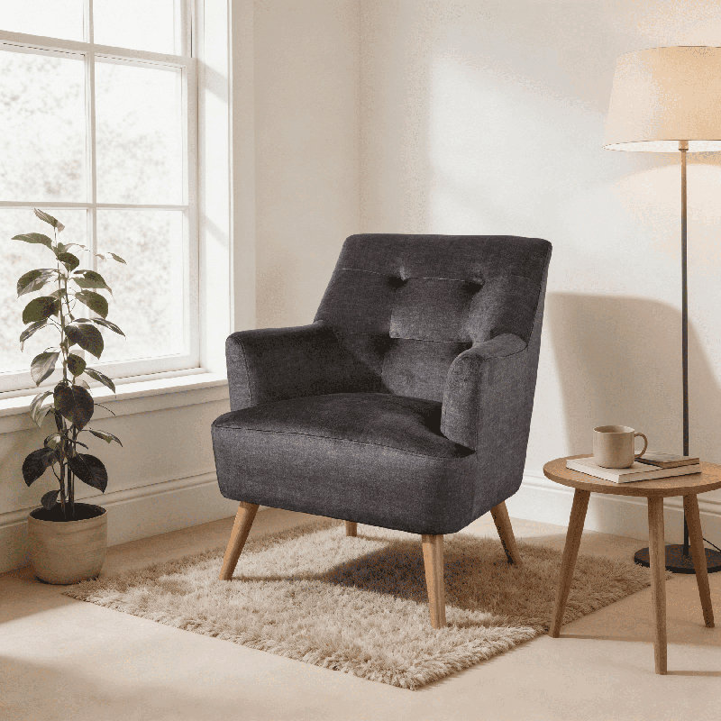 Arta Upholstered Armchair, Grey