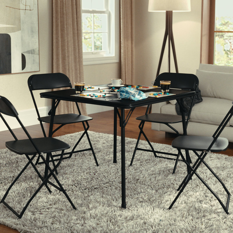 Foldable Card Table with Vinyl Table Top - Portable Game Table
