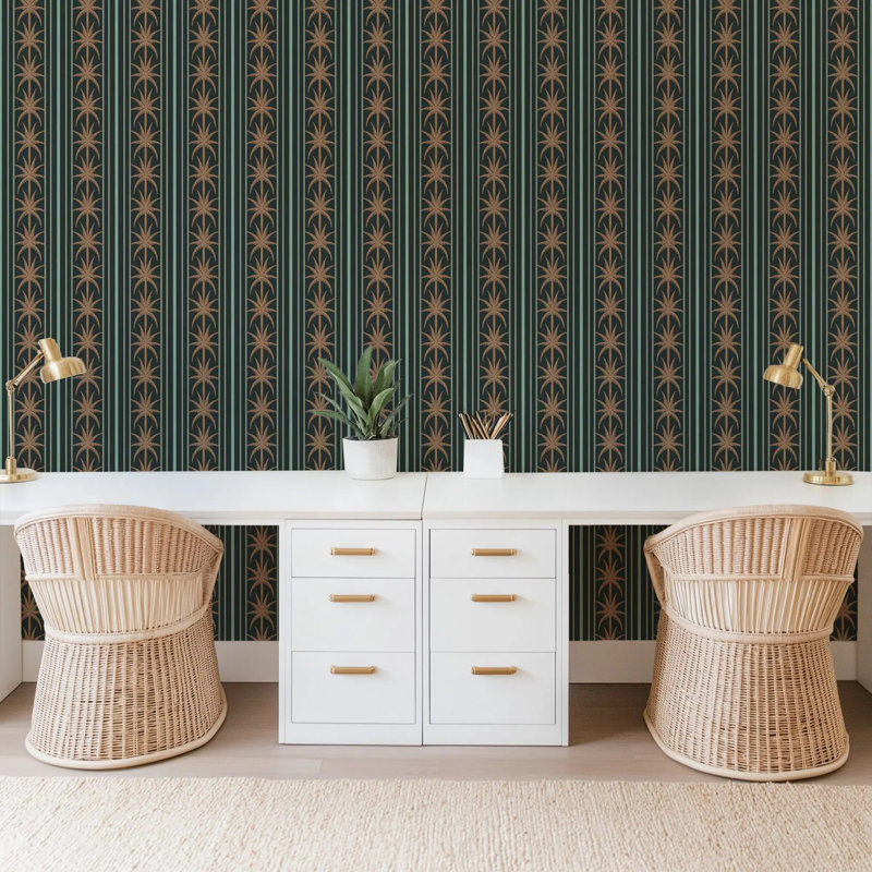 Ocean Drive Stripe - Wallpaper, Peel & Stick, Bronze Night