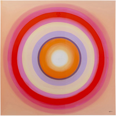 Trendy Circle Pink Photographic Art Print on Canvas