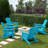 Eight in a Set Adirondack Chair with Cup Holder All-Weather Reclining Chair for Patio Deck Backyard and Poolside-114222247