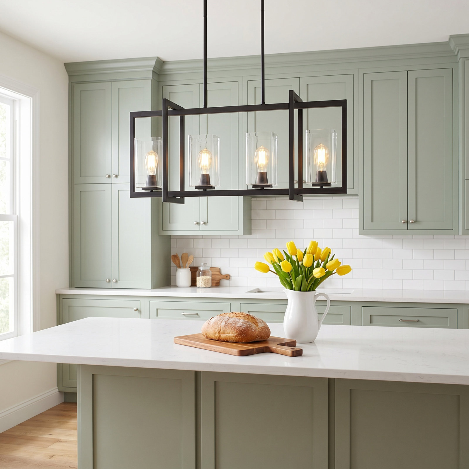Aya 4 Light Glass Dimmable Pendant
