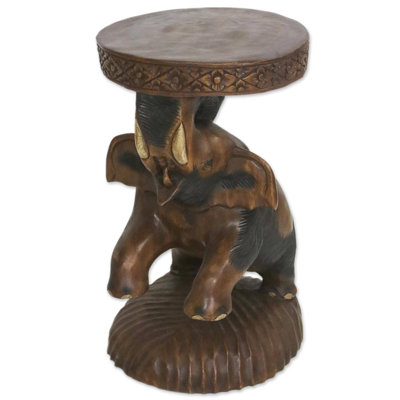 Tabouret décoratif en bois hello éléphant Tektas