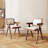 Walnut Dining Chairs with White Faux Leather (Set of 2) — Black Wooden Legs