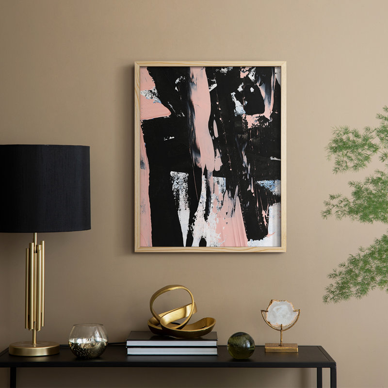 «Black & Blush I», reproduction encadrée - bois massif, H 21 po x l 17 po