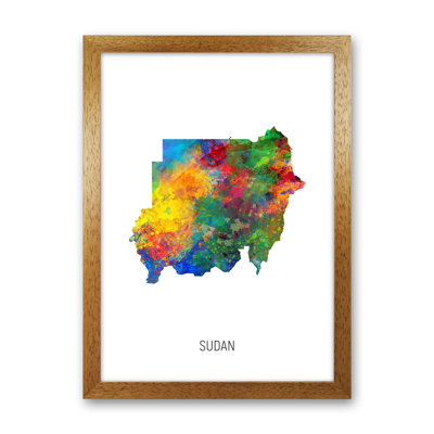 Sudan Watercolour Map by Michael Tompsett - Print