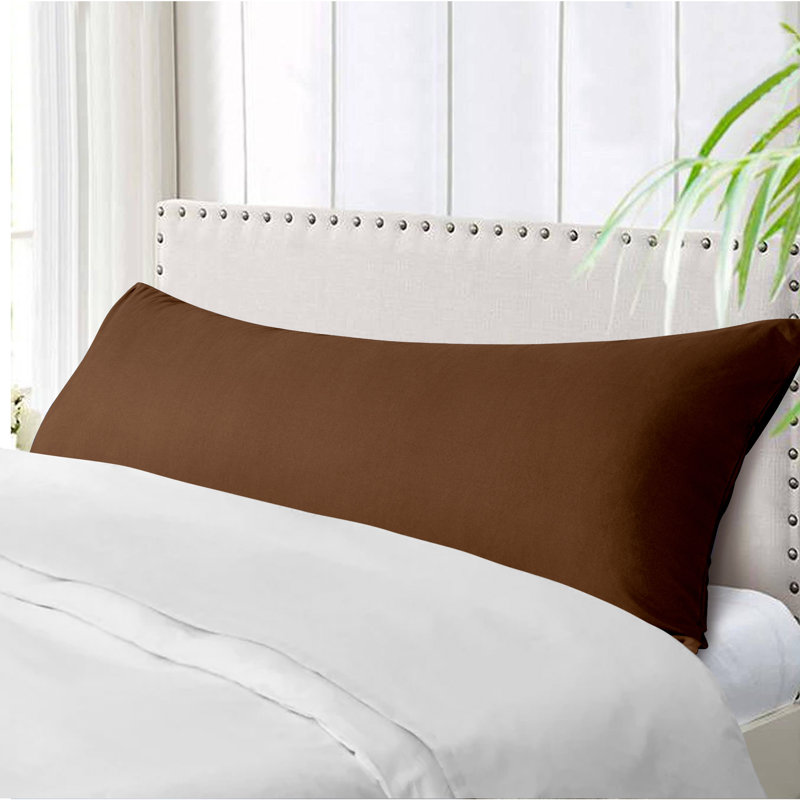 Body Pillow Cover, 1800 Brushed Microfiber Body Pillowcase with Envelope Closure - 20x54 Inches - NTBAY, Brown