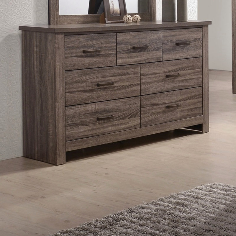 Mobilier de chambre à coucher avec tiroirs en bois à finition naturelle