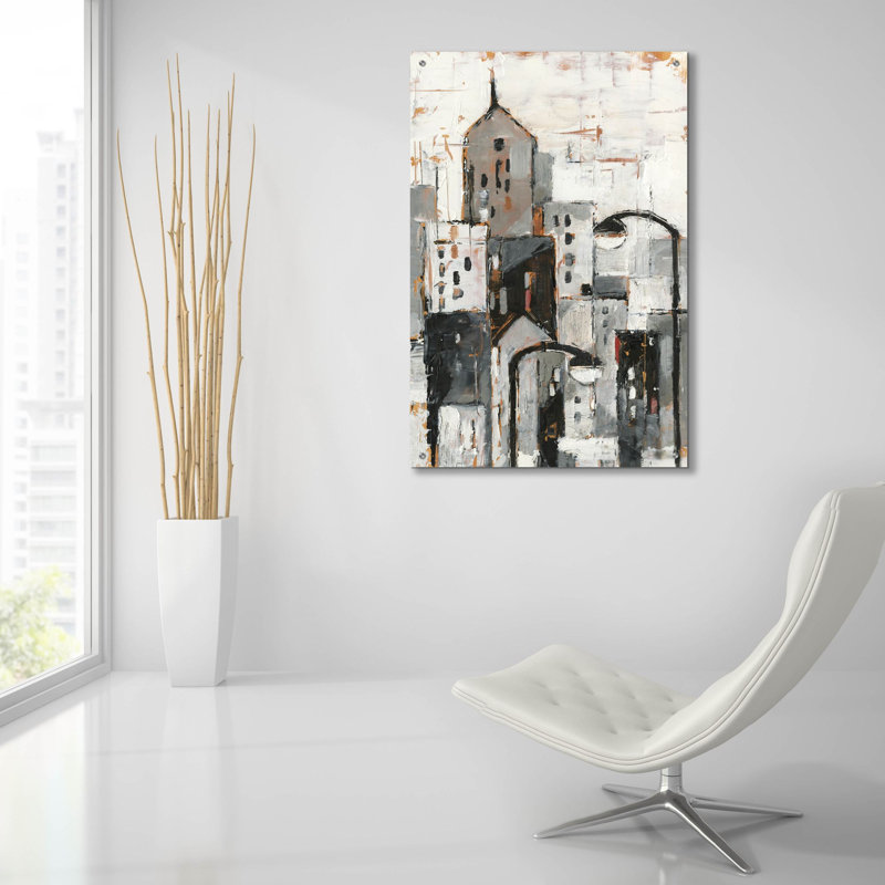 «Illuminated City 1» par Ethan Harper, art mural en verre acrylique, H 36 po x l 24 po