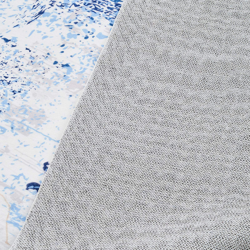 Large Area Rug 5 X 7 Ft Anti-Skid And Tear-Resistant Floor Mat Modern Blue